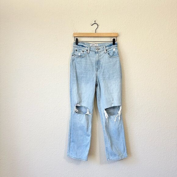 ABERCROMBIE & FITCH The 90s Jeans Blue Straight Ultra High Rise - Picture 1 of 16
